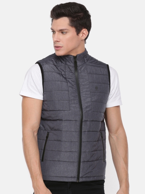 

Pepe Jeans Men Navy Blue Solid Quilted Jacket