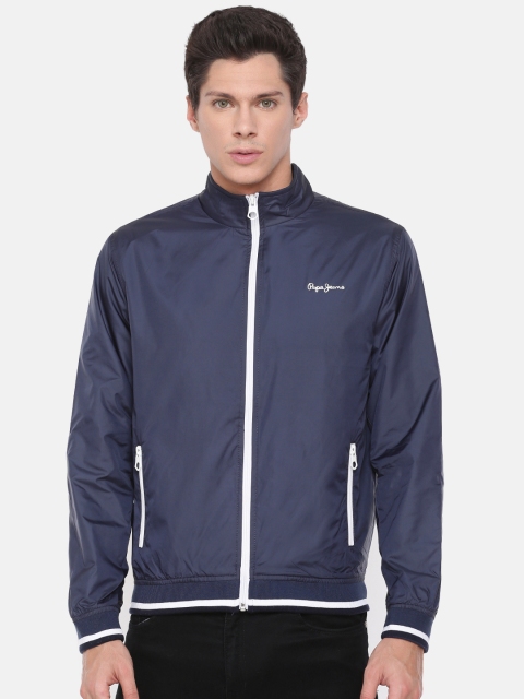 

Pepe Jeans Men Navy Blue Solid Bomber
