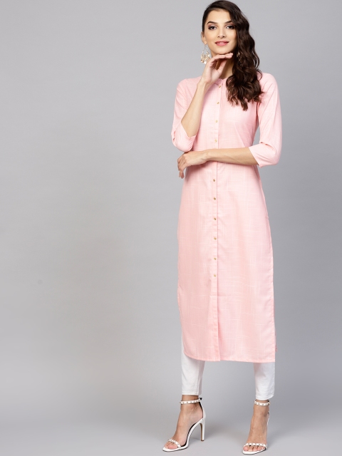 

Libas Women Pink Solid Straight Kurta