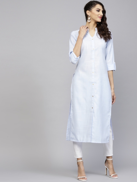 

Libas Women Blue Solid Straight Kurta