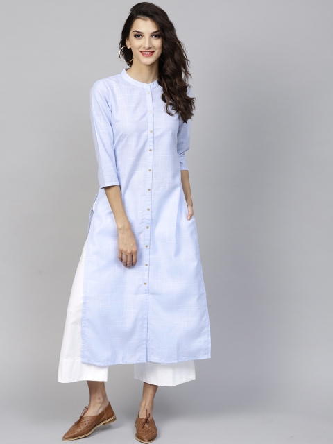 

Libas Women Blue Solid Straight Kurta