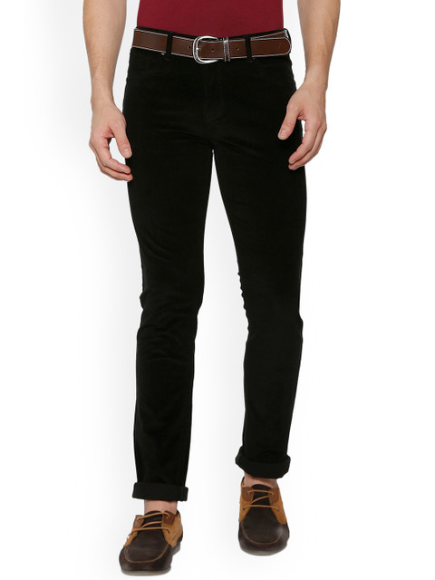 

V Dot Men Black Slim Fit Solid Chinos