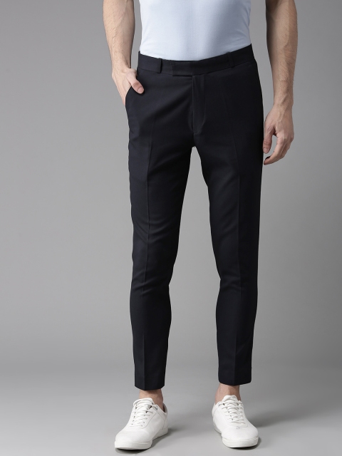 

DENNISON Men Navy Blue Tapered Fit Self Design Trousers
