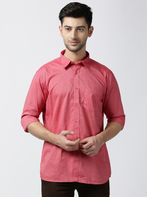 

JDC Men Red Slim Fit Solid Formal Shirt