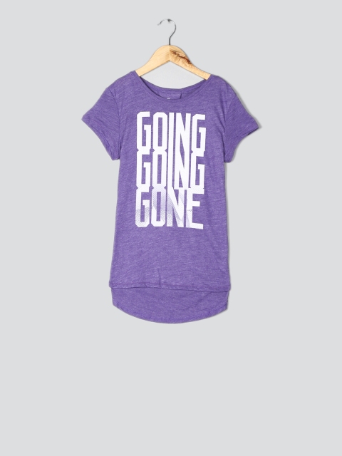 

GAP Girls GapFit Graphic High Low T-shirt, Purple