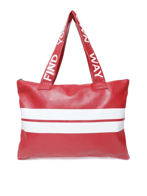 

CARPISA Red & White Striped Shoulder Bag