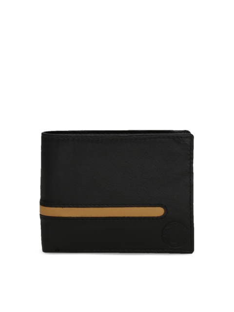

STYLER KING Men Black Solid Genuine Leather Two Fold Wallet