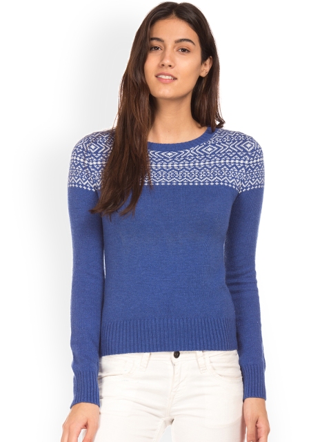 

Aeropostale Women Blue Solid Sweatshirt