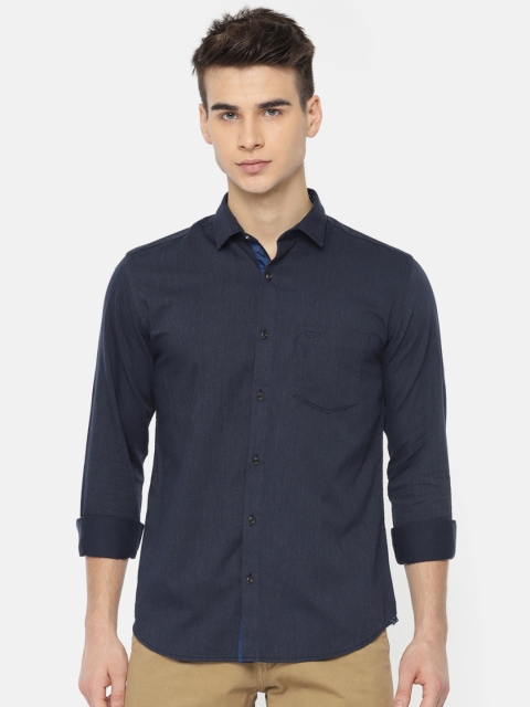 

Park Avenue Men Navy Blue Slim Fit Solid Casual Shirt