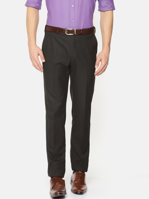 

Raymond Men Black Contemporary Regular Fit Solid Formal Trousers