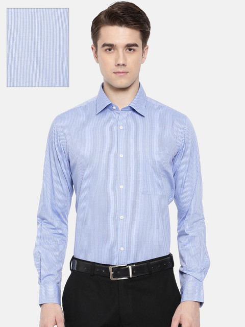 

Raymond Men Blue Contemporary Regular Fit Striped Formal Shirt
