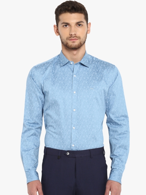 

Park Avenue Men Blue Slim Fit Printed Party Shirt