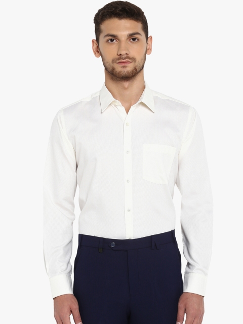 

Park Avenue Men Off-White Slim Fit Self Design Formal Shirt