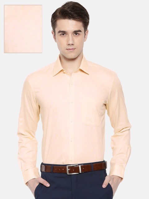 

Raymond Men Beige Regular Fit Self Design Formal Shirt