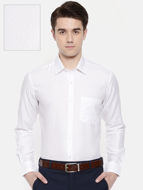 

Raymond Men White Contemporary Regular Fit Self Design Formal Shirt