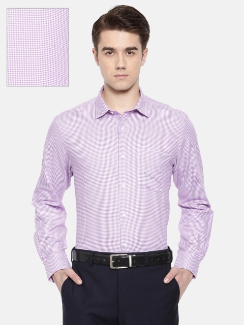 

Park Avenue Men Lavender & White Regular Fit Self Design Formal Shirt