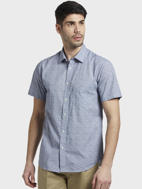 

ColorPlus Men Blue & White Tailored Fit Printed Casual Shirt