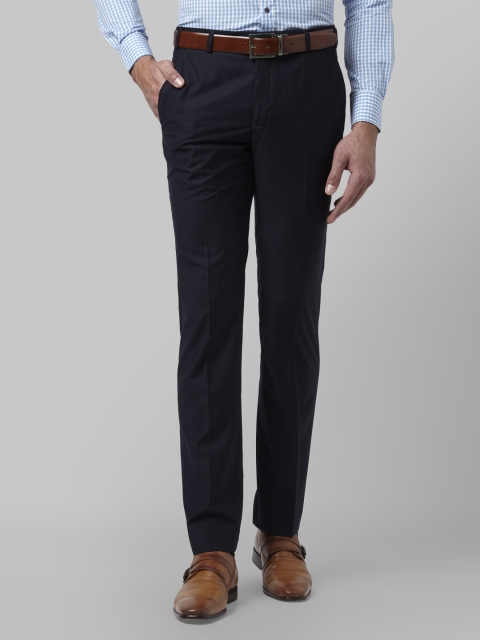 

Park Avenue Men Navy Blue Slim Fit Solid Regular Trousers