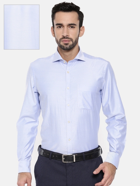 

Raymond Men Blue Contemporary Fit Self Design Formal Shirt