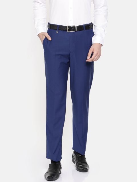 

Park Avenue Men Navy Smart Fit Solid Formal Trousers, Navy blue
