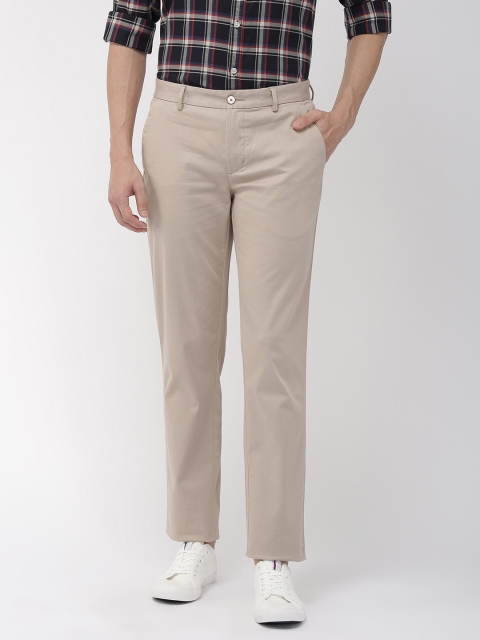 

Park Avenue Men Beige Play Tapered Fit Printed Formal Trousers