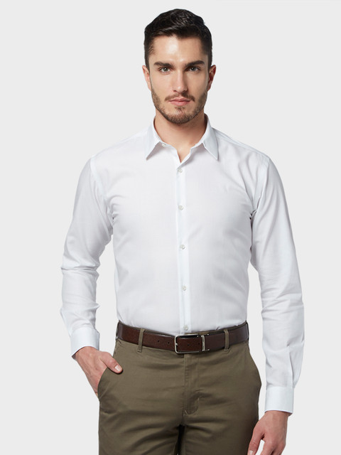 

Park Avenue Men White Slim Fit Solid Formal Shirt