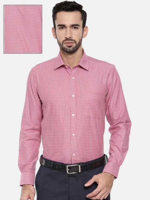 

Raymond Men Red Contemporary Regular Fit Checked Formal Shirt