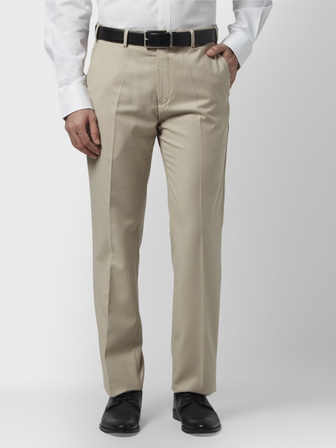 

Park Avenue Men Beige Slim Fit Solid Formal Trousers