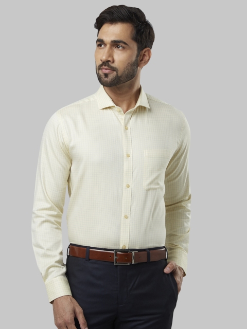 

Raymond Men Yellow Slim Fit Checked Formal Shirt