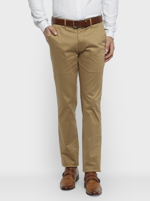 

ColorPlus Men Khaki Regular Fit Solid Formal Trousers
