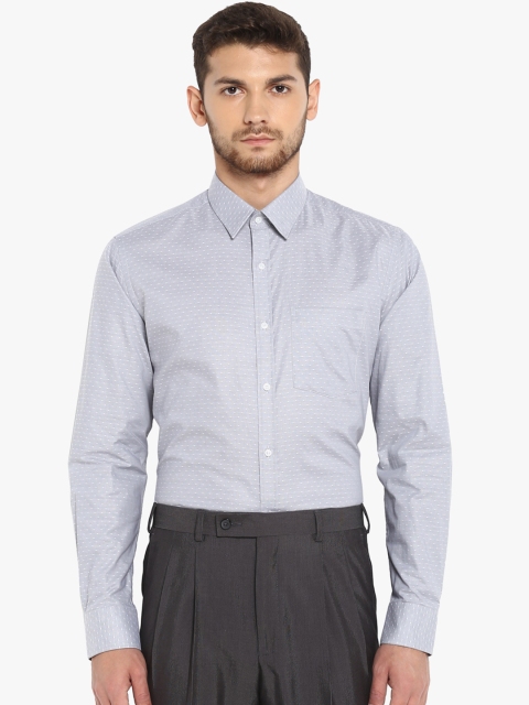 

Park Avenue Men Grey Slim Fit Self Design Formal Shirt