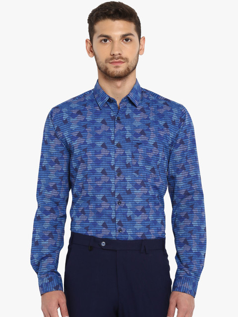 

Park Avenue Men Blue Slim Fit Printed Formal Shirt