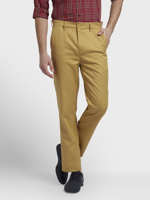 

ColorPlus Men Khaki Slim Fit Solid Formal Trousers