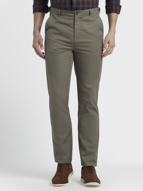 

ColorPlus Men Grey Slim Fit Solid Formal Trousers