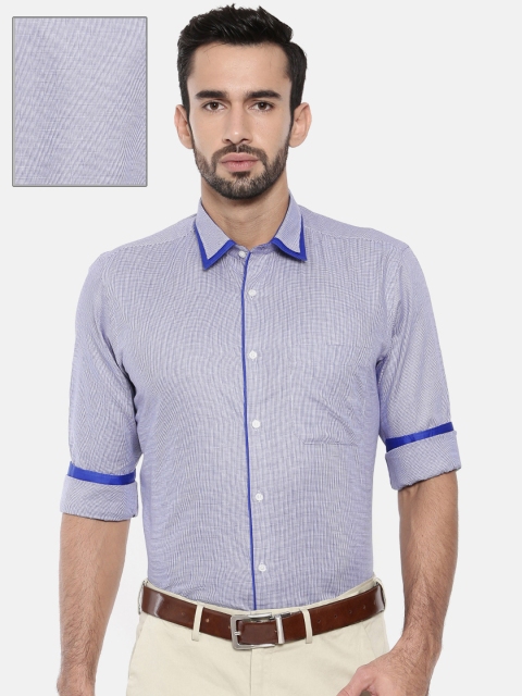 

Raymond Men Blue Regular Fit Self-Design Formal Shirt