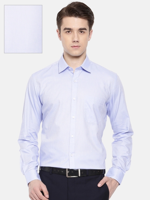 

Raymond Men Blue Contemporary Regular Fit Self Design Formal Shirt