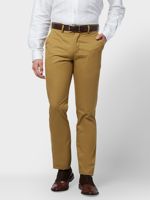 

ColorPlus Men Khaki Slim Fit Solid Formal Trousers