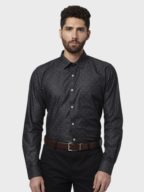 

Park Avenue Men Black Slim Fit Self Design Party Shirt