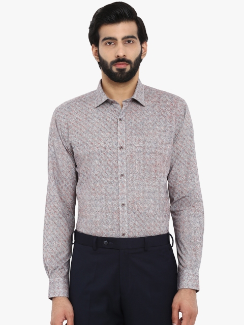 

Park Avenue Men Grey & Red Slim Fit Printed Formal Shirt