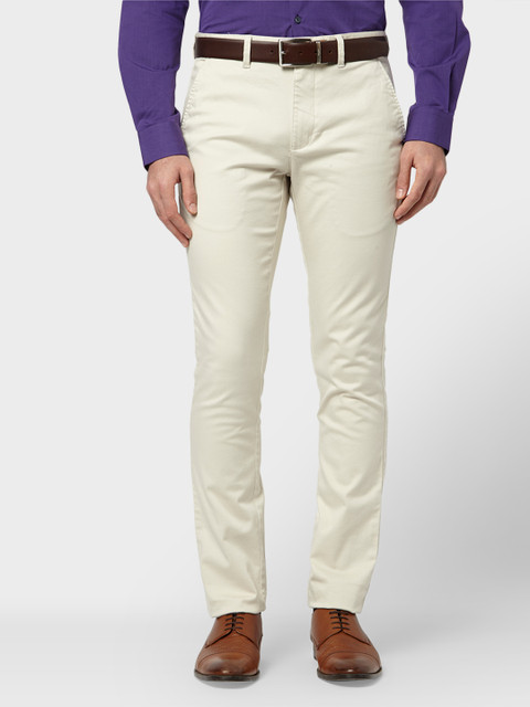 

Park Avenue Men Beige Regular Fit Solid Regular Trousers