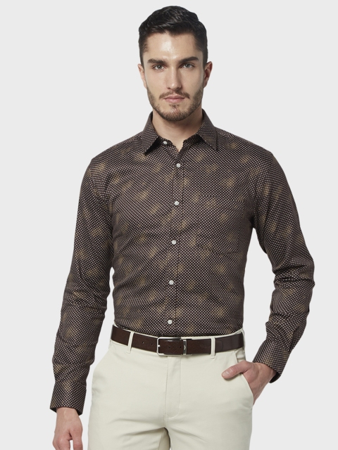 

Park Avenue Men Brown Slim Fit Printed Formal Shirt