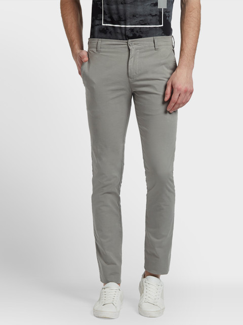 

Parx Men Grey Slim Fit Solid Regular Trousers