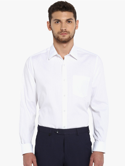 

Park Avenue Men White Regular Fit Self Design Formal Shirt