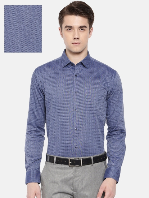 

Park Avenue Men Blue Slim Fit Self Design Formal Shirt