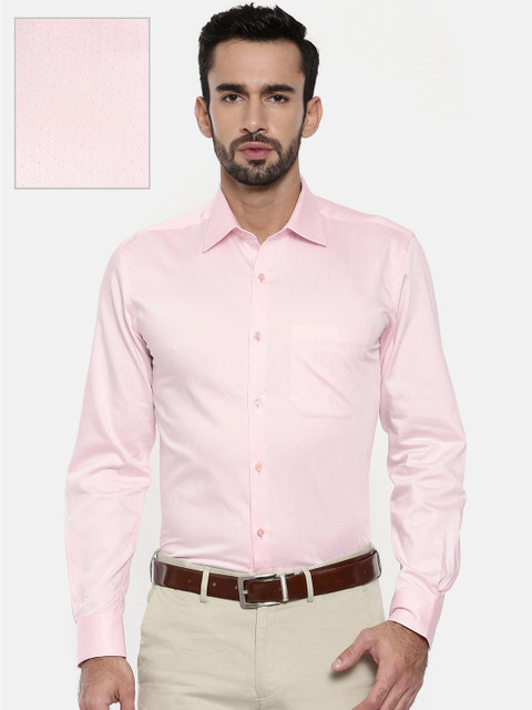 

Raymond Men Pink Contemporary Regular Fit Self Design Formal Shirt