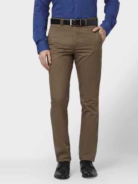 

Park Avenue Men Green Slim Fit Solid Formal Trousers