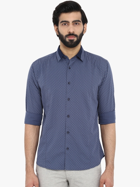 

Park Avenue Men Blue Slim Fit Solid Casual Shirt