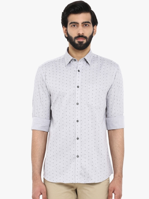 

Park Avenue Men Grey Slim Fit Self Design Casual Shirt