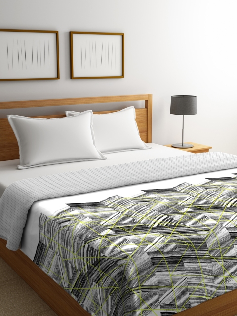 

Portico New York Black & Green Abstract AC Room 120 GSM Cadence Double Bed Comforter