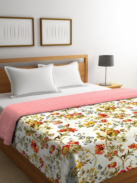 

Portico New York Beige & White Floral AC Room 120 GSM Double Bed Comforter